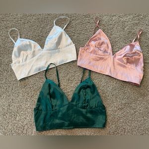 Bundle of 3 Satin Bralette Tops